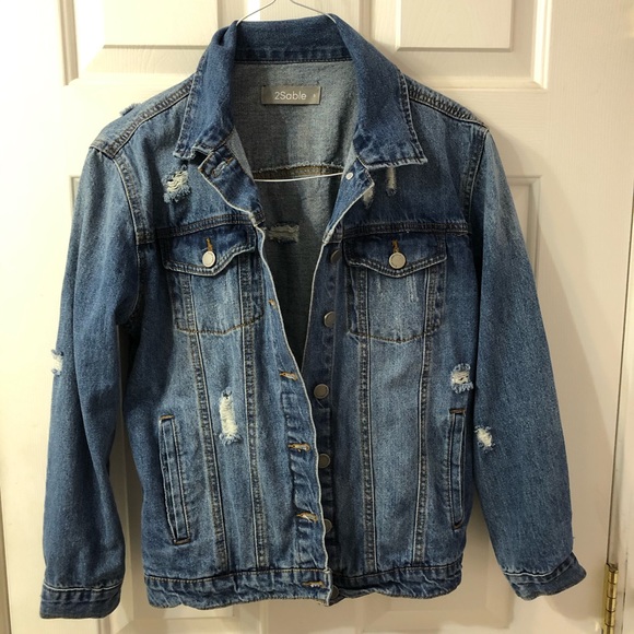 2sable Jackets & Blazers - Distressed denim jacket